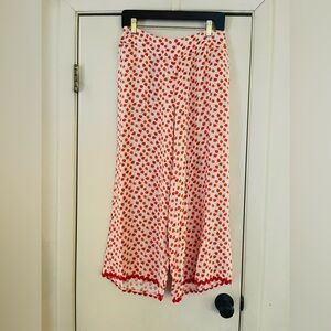 Strawberry Shortcake Novelty Print Wide Leg Cottagecore Flowy Festival Pants L